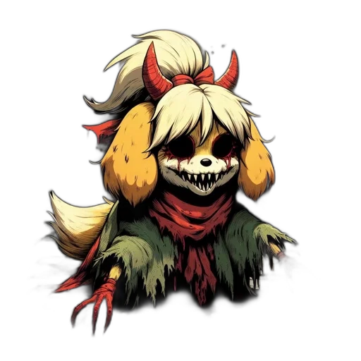 mask, creature, staff, hair transparent PNG cut-out