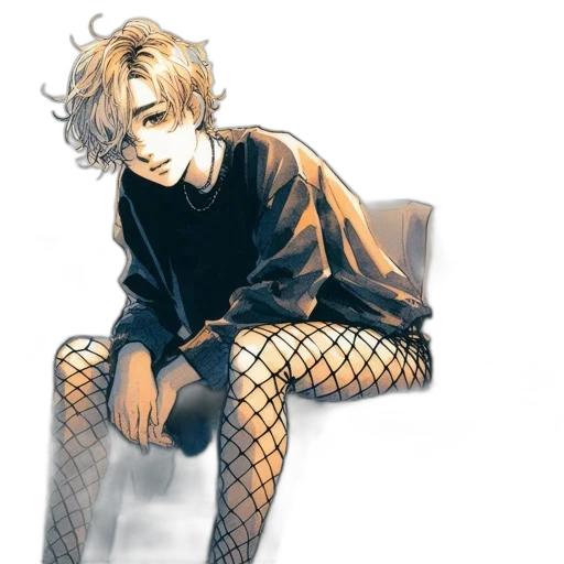 jacket, hair, concept art, pixel art transparent PNG cut-out