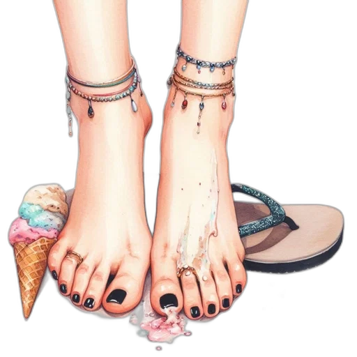 shoes, jewelry, watercolor, concept art transparent PNG cut-out