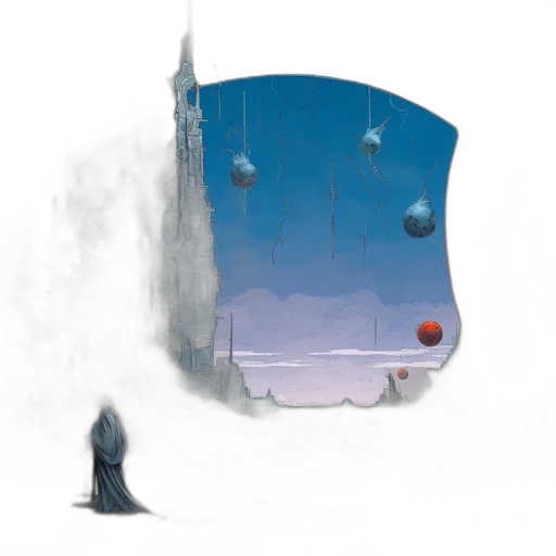 robot, umbrella, creature, concept art transparent PNG cut-out