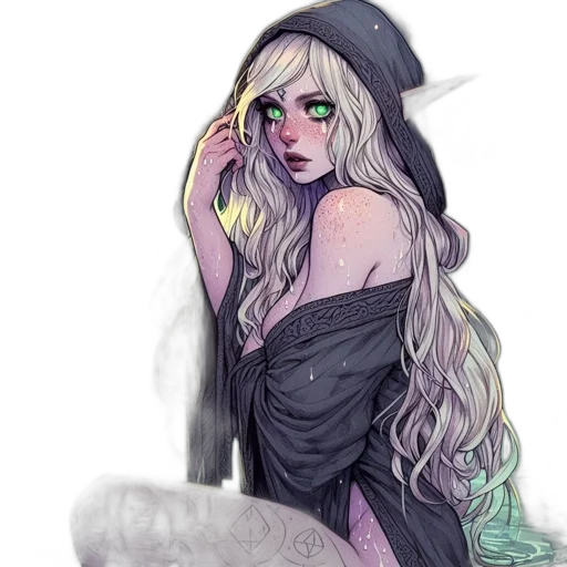 dress, hat, creature, fantasy art transparent PNG cut-out