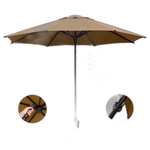 umbrella, staff, 3d render, promotional transparent PNG cut-out