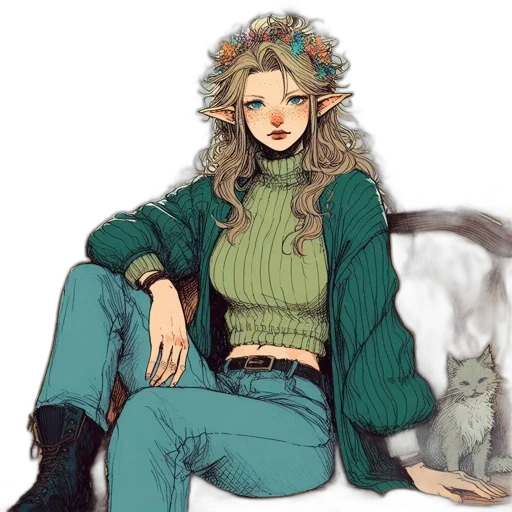 jacket, fantasy art, concept art, watercolor transparent PNG cut-out