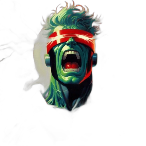 mask, face, creature, comic book art transparent PNG cut-out