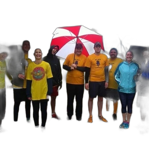 umbrella, staff, group, people transparent PNG cut-out
