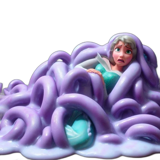 creature, hair, dress, 3d render transparent PNG cut-out