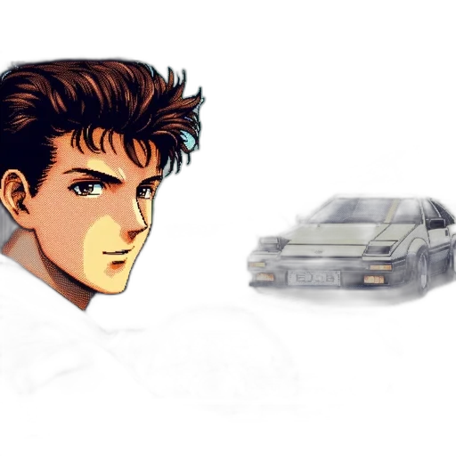car, concept art, pixel art, anime transparent PNG cut-out