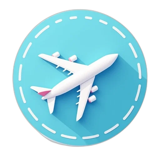 3d render, blue, travel, sticker transparent PNG cut-out