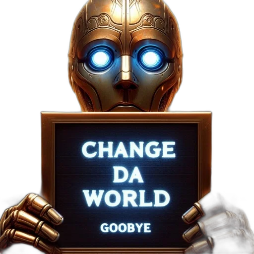 robot, 3d render, concept art, cyberpunk transparent PNG cut-out