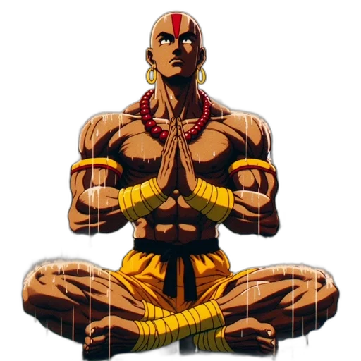 comic book art, concept art, muscular, bald transparent PNG cut-out