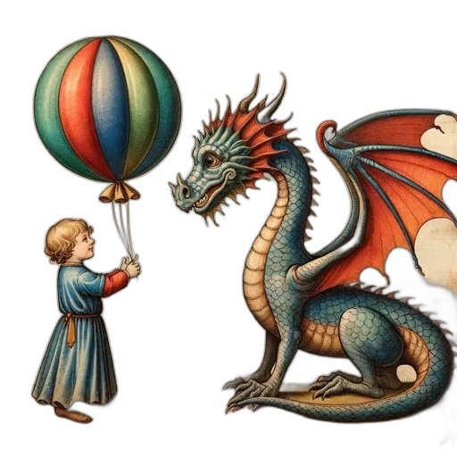 dragon, fantasy art, concept art, watercolor transparent PNG cut-out