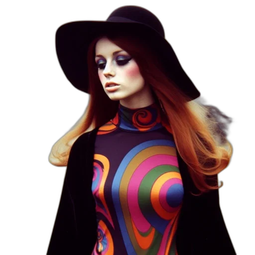 dress, jacket, hat, hair transparent PNG cut-out