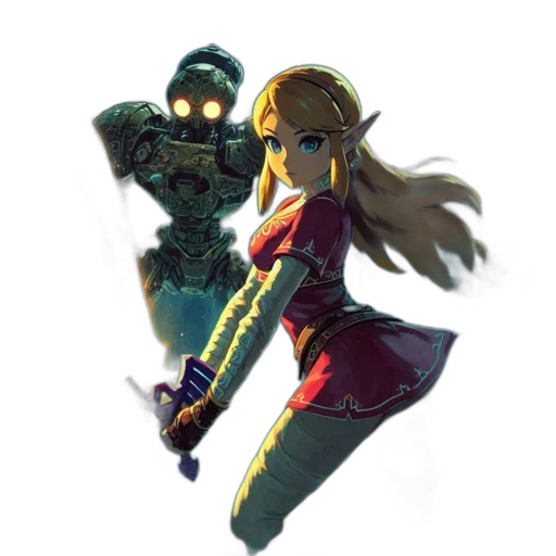robot, weapon, sword, staff transparent PNG cut-out