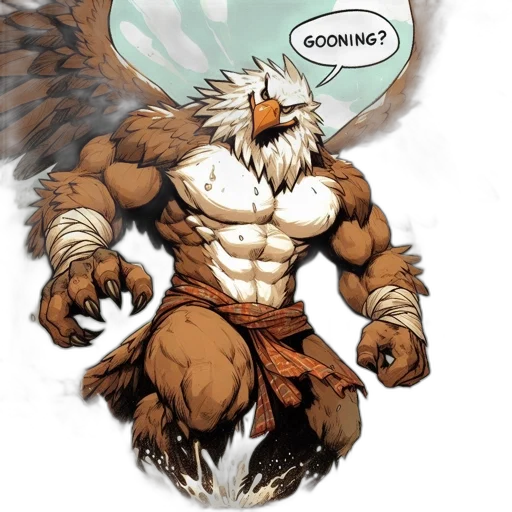 comic book art, concept art, fantasy art, anthropomorphic transparent PNG cut-out