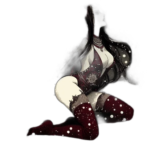 creature, dress, mask, staff transparent PNG cut-out