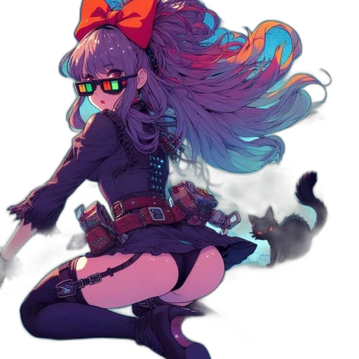 staff, weapon, jacket, cyberpunk transparent PNG cut-out