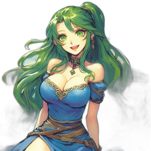 dress, staff, crown, fantasy art transparent PNG cut-out