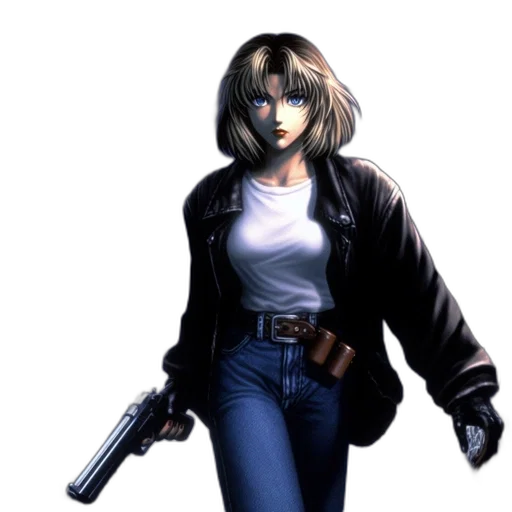 jacket, weapon, concept art, comic book art transparent PNG cut-out