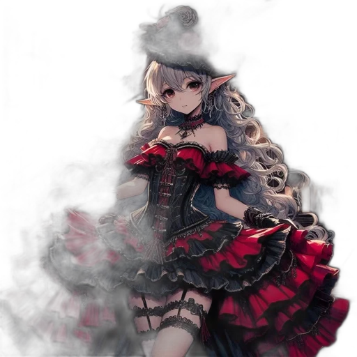 dress, dragon, mask, weapon transparent PNG cut-out
