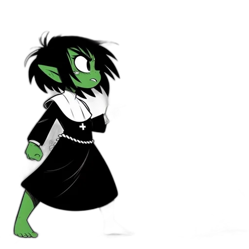 dress, creature, staff, mask transparent PNG cut-out
