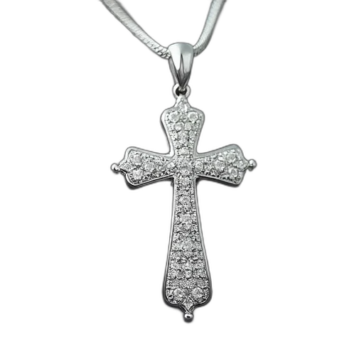 jewelry, sterling, silver, cross transparent PNG cut-out