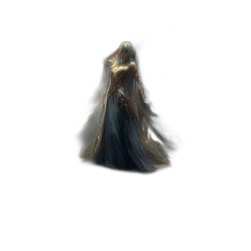 hair, dress, crown, creature transparent PNG cut-out