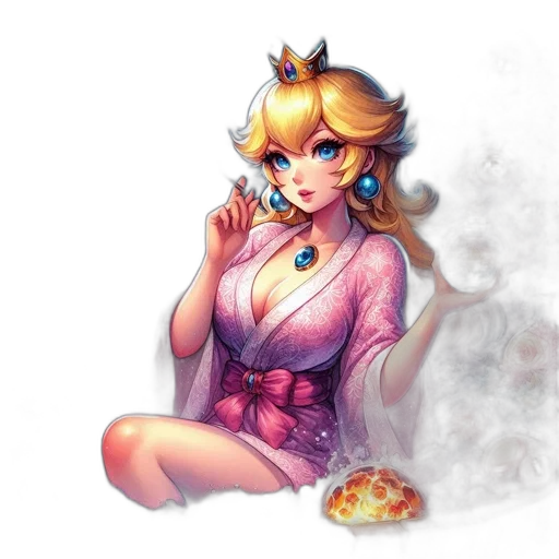 dress, crown, jewelry, staff transparent PNG cut-out