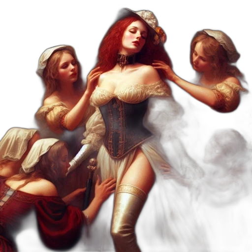 dress, fantasy art, concept art, oil painting transparent PNG cut-out