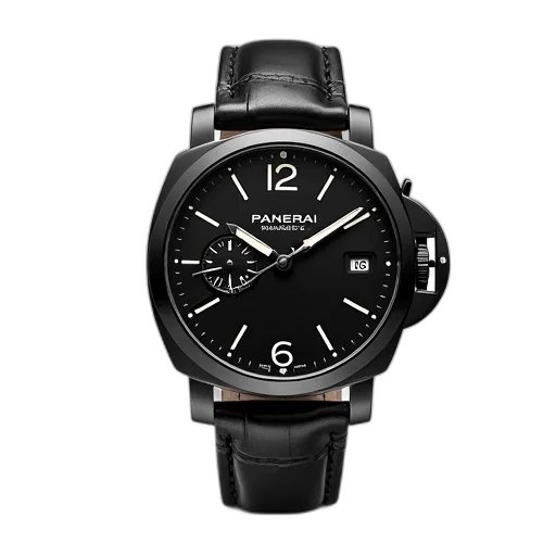 black, wristwatch, leather, strap transparent PNG cut-out