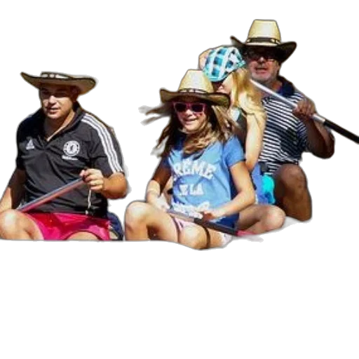 hat, staff, group, people transparent PNG cut-out