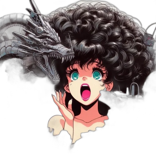 hair, dragon, creature, crown transparent PNG cut-out
