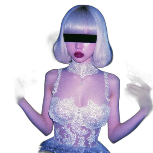 mask, dress, face, vaporwave transparent PNG cut-out