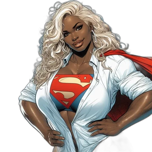 comic book art, concept art, woman, long transparent PNG cut-out
