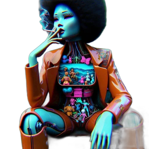 jacket, robot, dress, jewelry transparent PNG cut-out