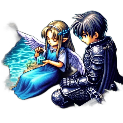 sword, jewelry, dragon, pixel art transparent PNG cut-out