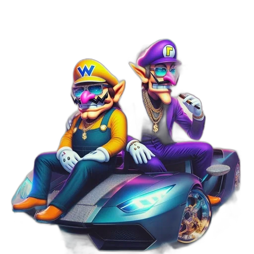 car, mask, concept art, vaporwave transparent PNG cut-out