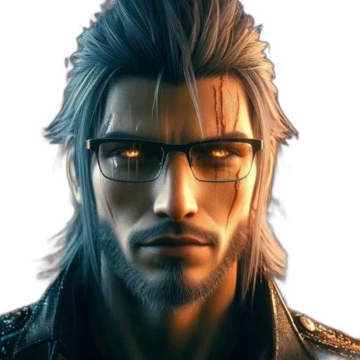 face, jacket, hair, cyberpunk transparent PNG cut-out
