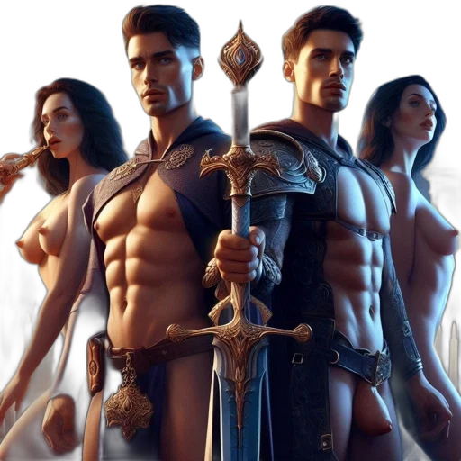 sword, fantasy art, concept art, 3d render transparent PNG cut-out