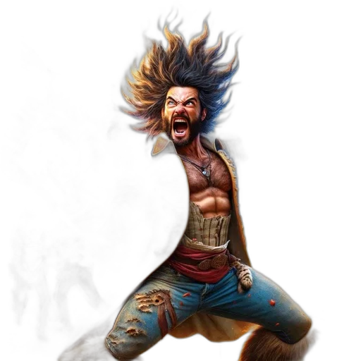 hair, fantasy art, concept art, comic book art transparent PNG cut-out