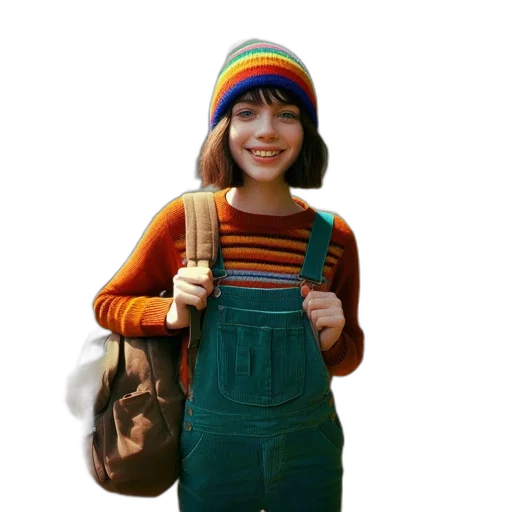 hat, jacket, staff, robot transparent PNG cut-out