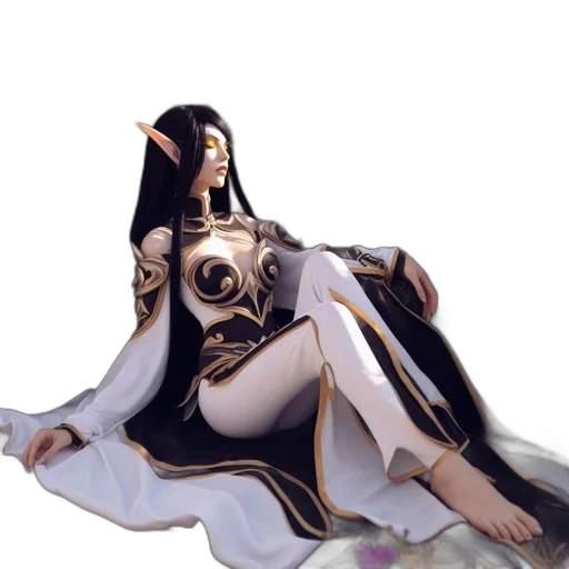 dress, jewelry, staff, weapon transparent PNG cut-out
