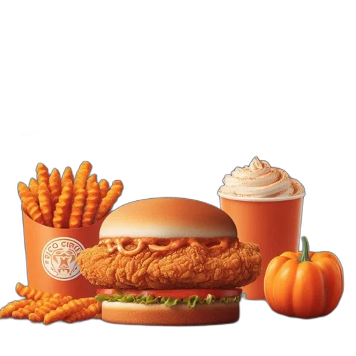 food, crown, 3d render, photorealistic transparent PNG cut-out