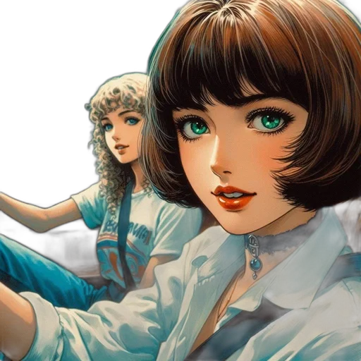 comic book art, concept art, anime, photorealistic transparent PNG cut-out