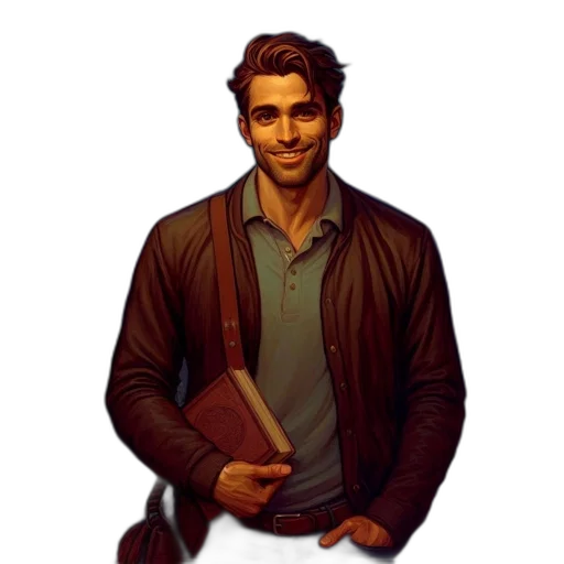 jacket, staff, face, pixel art transparent PNG cut-out