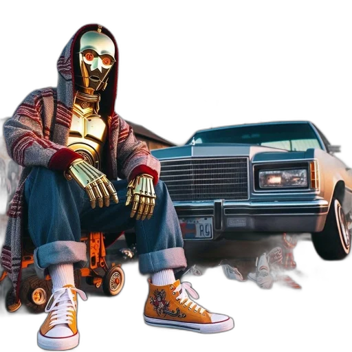 car, mask, jacket, concept art transparent PNG cut-out