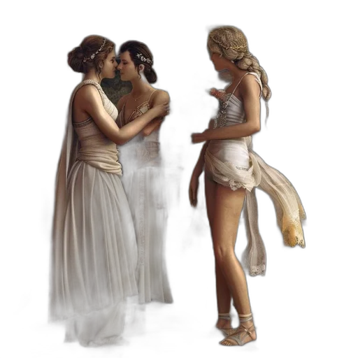 dress, concept art, photorealistic, oil painting transparent PNG cut-out