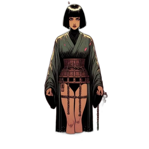 dress, comic book art, concept art, cyberpunk transparent PNG cut-out