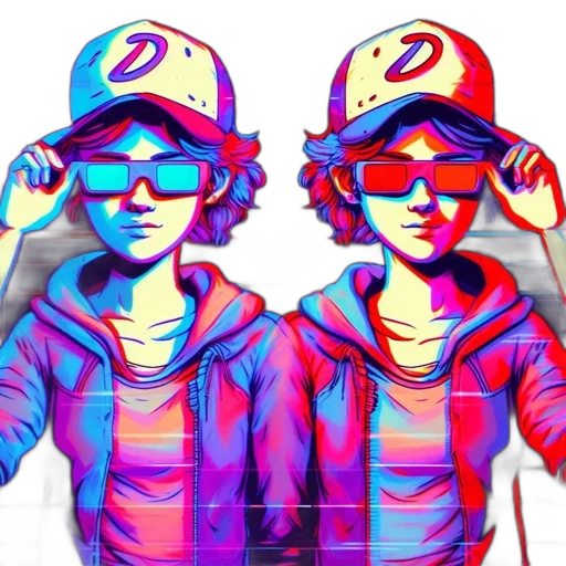 jacket, hat, vaporwave, anime transparent PNG cut-out