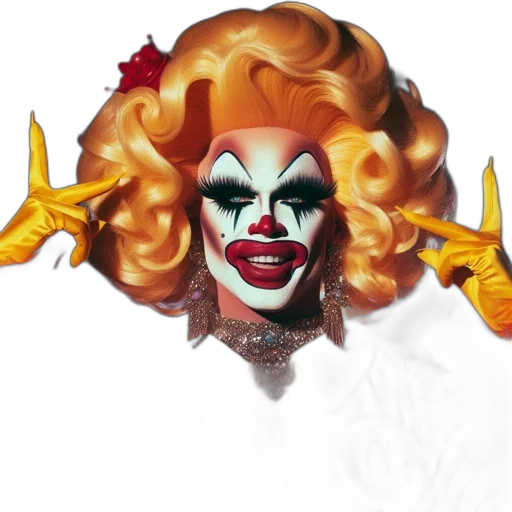 crown, mask, hair, face transparent PNG cut-out