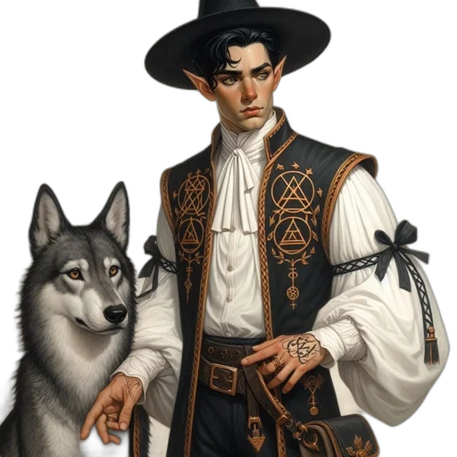 staff, jacket, face, fantasy art transparent PNG cut-out